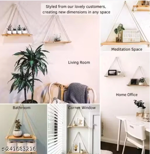 RAVISGING MACRAME WALL HANGING SHELF,WALL DECOR SHELF