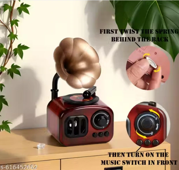 Vintage Charm Gramophone Music Speaker.